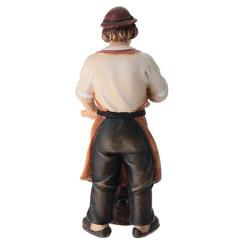 Fassbinder, Holz coloriert, für 9,5 cm Mahlknecht-Krippe, Grödner Kunsthandwerk 4