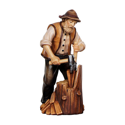 Spacca scandole legno dipinto 9,5 cm presepe Mahlknecht Val Gardena 1