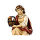 Shepherdess for fountain, Mahlknecht Nativity Scene of 9.5 cm, painted wood, Val Gardena s2