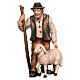 Shepherd with sheep and crook Mahlknecht Nativity Scene of 9.5 cm, painted wood of Val Gardena s1