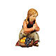 Young girl on her knees, Mahlknecht Nativity Scene of 9.5 cm, painted wood, Val Gardena s1