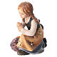 Petite fille agenouillée fontaine crèche 9,5 cm Mahlknecht Val Gardena bois peint s3