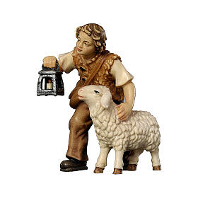 Junge mit Laterne und Schaf, "Mahlknecht Krippe", Holz, Grödnertal, für 9,5 cm Krippe