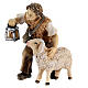 Enfant avec mouton et lanterne crèche Mahlknecht bois peint Val Gardena 12 cm s2