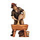 Shepherd with manger 12 cm Mahlknecht nativity painted Val Gardena wood s1