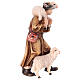 Pastore con due pecore 9,5 cm in legno colorato presepe Mahlknecht Val Gardena  s3