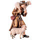 Shepherd with two sheep in painted wood, Mahlknecht Val Gardena 12 cm nativity scene s1