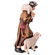 Shepherd with two sheep in painted wood, Mahlknecht Val Gardena 12 cm nativity scene s3