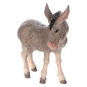Asino 9,5 cm legno dipinto presepe Val Gardena Mahlknecht