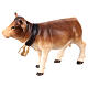 Mucca testa in avanti legno dipinto 12 cm presepe Mahlknecht Val Gardena s3