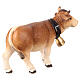 Mucca testa in avanti legno dipinto 12 cm presepe Mahlknecht Val Gardena s4
