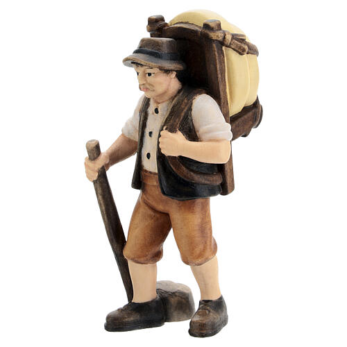 Malgaro con formaggio presepe Mahlknecht 12 cm legno dipinto Val Gardena 2