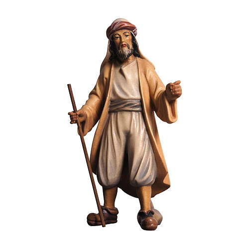 Herdsman, Val Gardena painted wood figurine for Mahlknecht Nativity Scene of 12 cm 1