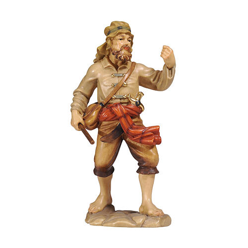 Elefant tramer, painted wood figurine, Val Gardena Mahlknecht Nativity Scene of 9.5 cm 1