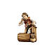 Bambina con fontana legno dipinto Mahlknecht 12 cm presepe Val Gardena s1