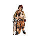 Shepherd with two goats 12 cm colored wood Mahlknecht Val Gardena nativity scene s1