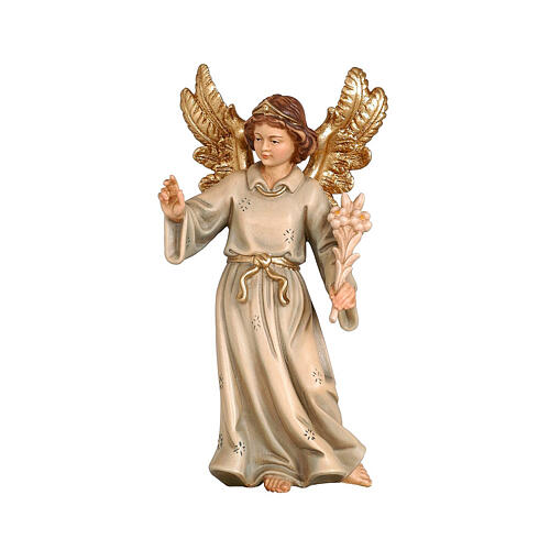 Angelo annunciatore 9,5 cm presepe Mahlknecht legno dipinto Val Gardena  1