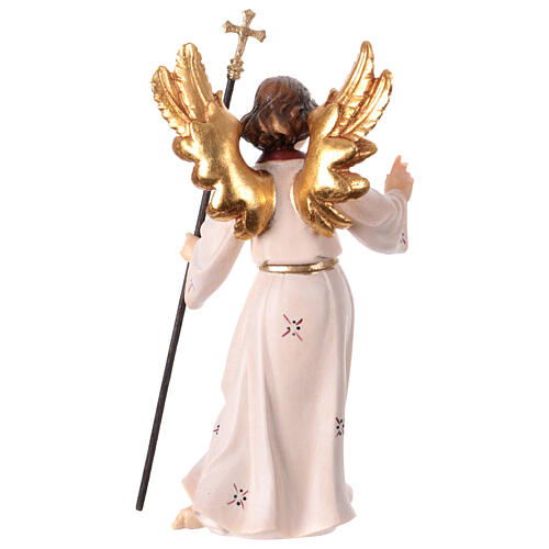 Angel showing the way, Val Gardena painted wood, 12 cm Mahlknecht Nativity Scene 4