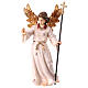 Pointing angel painted Val Gardena wood Mahlknecht nativity scene 12 cm s1