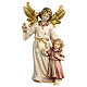 Guardian Angel with girl for 12 cm Mahlknecht Nativity Scene, painted wood, Val Gardena s1