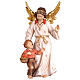 Anjo da guarda com menino 12 cm presépio Mahlknecht pintado madeira Val Gardena s1