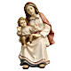 Mujer sentada con niño 12 cm belén Mahlknecht Val Gardena madera pintada s1
