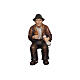 Nonno con pipa 9,5 cm presepe Mahlknecht legno dipinto Val Gardena s1