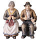 Nonna e nonno su panca Mahlknecht presepe 12 cm legno dipinto Val Gardena  s1