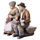 Nonna e nonno su panca Mahlknecht presepe 12 cm legno dipinto Val Gardena  s2