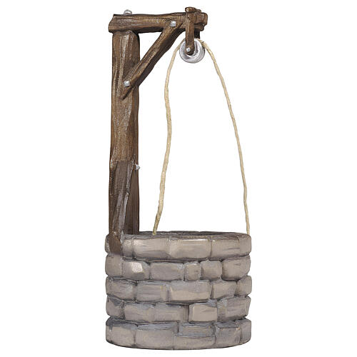 Puits pour crèche Mahlknecht 12 cm bois peint Val Gardena 1