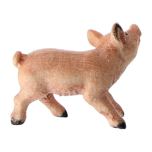 Porquinho de pé para presépio Mahlknecht madeira pintada 9,5 cm Val Gardena 2