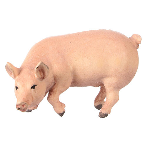 Schwein, "Mahlknecht Krippe", Holz, Grödnertal, für 12 cm Krippe 1