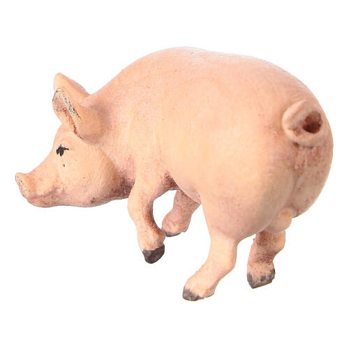 Porco madeira colorida 12 cm presépio Mahlknecht Val Gardena 4