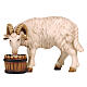 Ram drinking in a bucket for 9.5 cm Mahlknecht Nativity Scene, Val Gardena painted wood s1