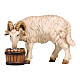 Ram with bucket, Val Gardena painted wood, 12 cm Mahlknecht Nativity Scene s1