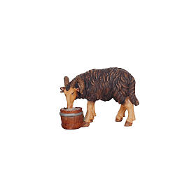 Black ram with bucket for 9.5 cm Mahlknecht Nativity Scene, Val Gardena painted wood