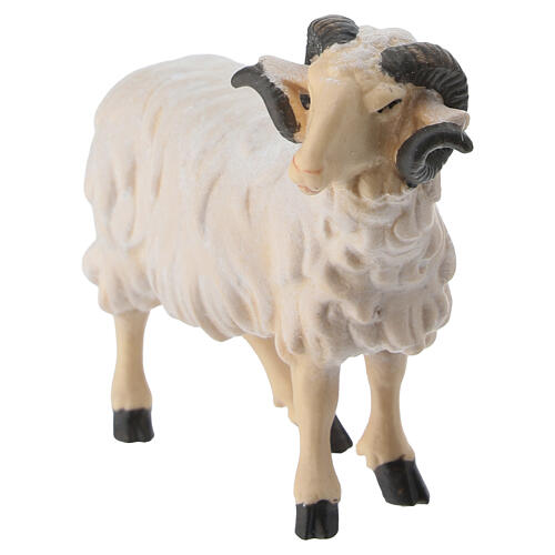 Ram head to the right 12 cm Mahlknecht nativity scene in painted Val Gardena wood 2