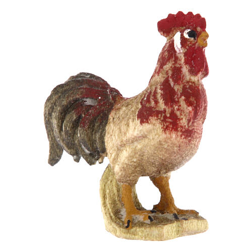 Gallo 9,5 cm presepe Mahlknecht legno dipinto Val Gardena 2