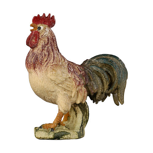 Rooster, Val Gardena painted wood, 12 cm Mahlknecht Nativity Scene 1