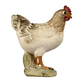 Gallina de pie 9,5 cm belén Mahlknecht madera pintada Val Gardena