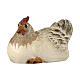 Crouched hen, painted wood figurine, 9.5 cm Mahlknecht Nativity Scene from Val Gardena s1