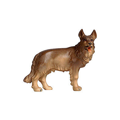 Deutscher Schäferhund, Holz coloriert, für 9,5 cm Mahlknecht-Krippe, Grödner Kunsthandwerk 1