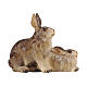 Pair of rabbits 12 cm in painted Val Gardena wood Mahlknecht nativity scene s1