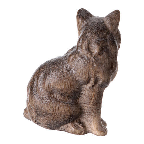 Gatto 9,5 cm presepe Mahlknecht legno dipinto Val Gardena 3