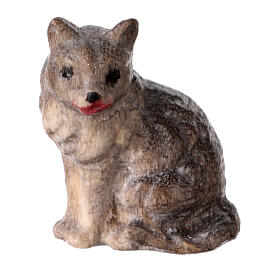 Kot, figurka 9,5 cm do szopki Mahlknecht, drewno malowane Val Gardena