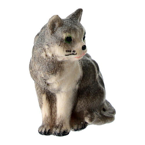 Katze, "Mahlknecht Krippe", Holz, Grödnertal, für 12 cm Krippe 2