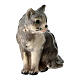 Chat pour crèche Mahlknecht 12 cm en bois peint Val Gardena s2