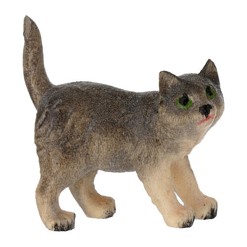 Katze stehend, "Mahlknecht Krippe", Holz, Grödnertal, für 12 cm Krippe 1