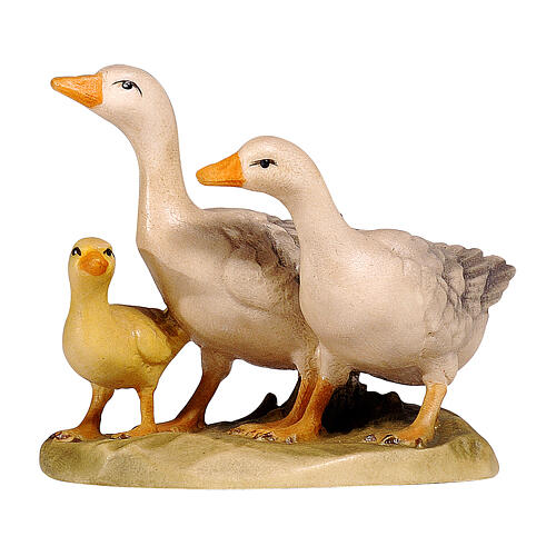 Gruppo oche 12 cm presepe Mahlknecht legno dipinto Val Gardena 1