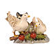 Par de pombas madeira pintada 9,5 cm presépio Mahlknecht Val Gardena s1